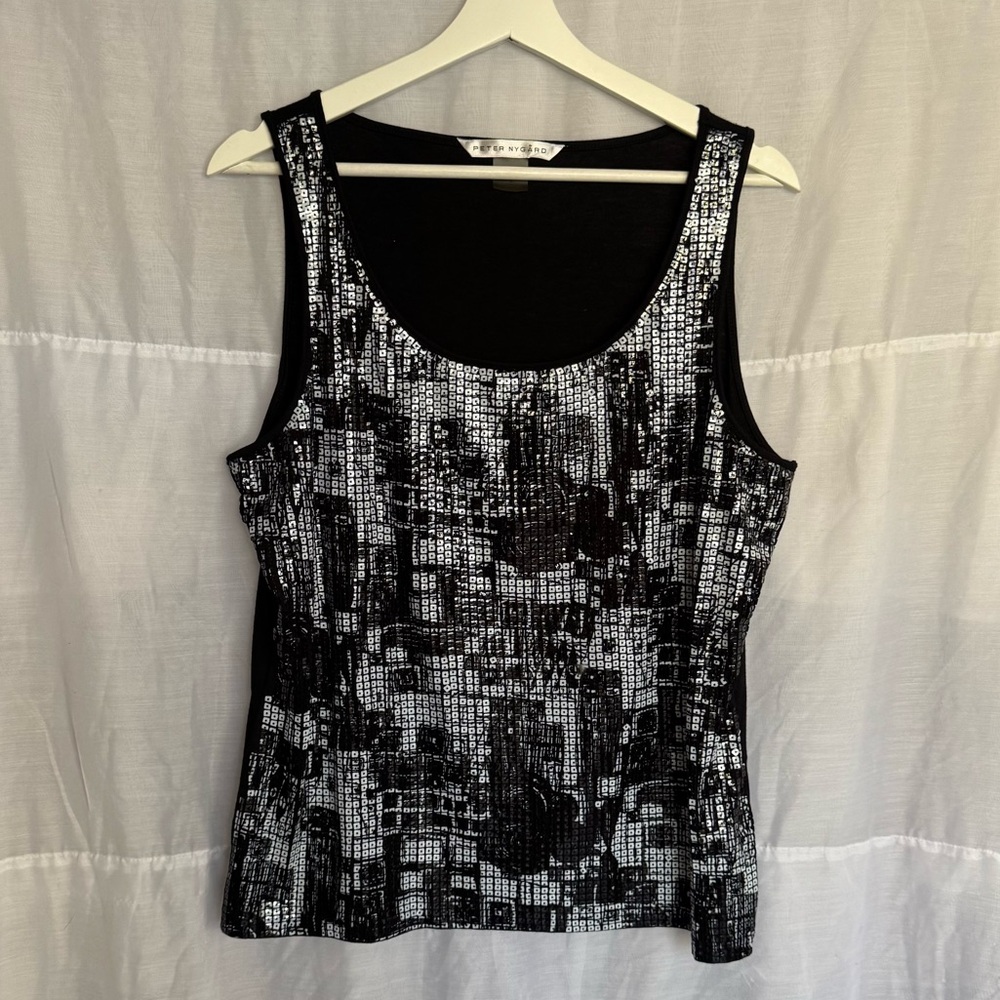Peter Nygard Floral Sequins Tank Top